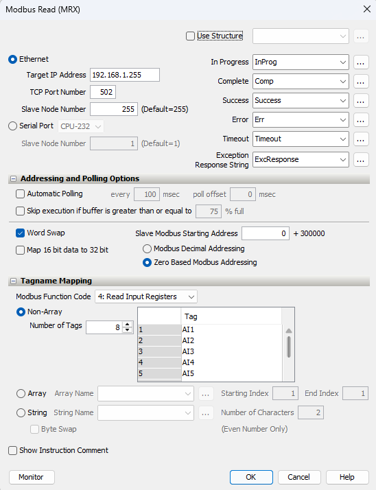 Productivity Suite Modbus Config