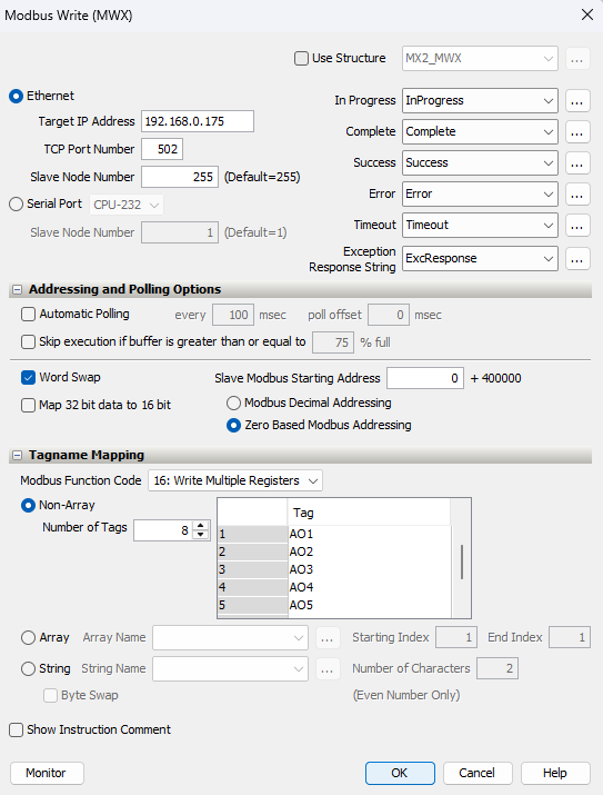 Productivity Suite Modbus Config