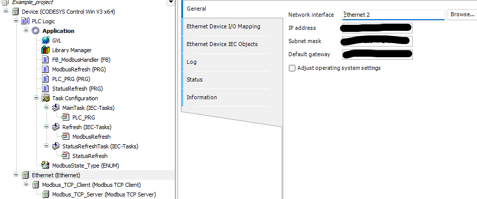 Codesys Network Configuration