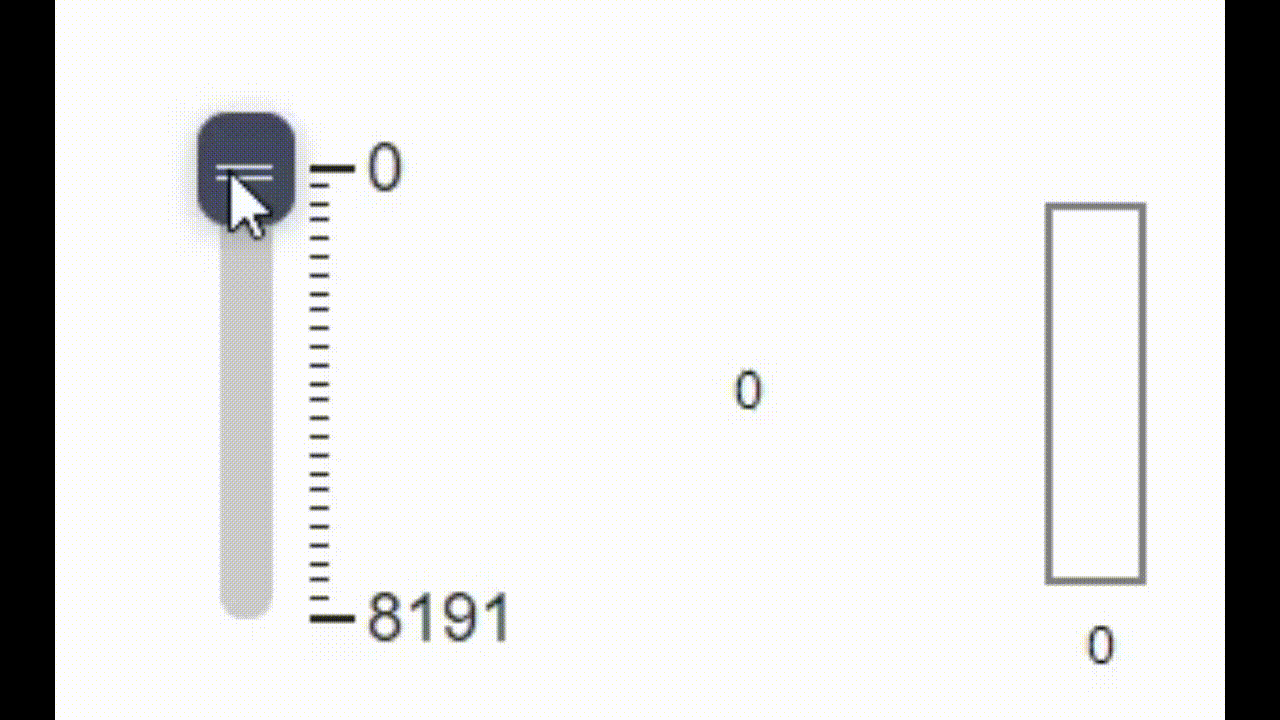 A FUXA dashboard driving an output from a slider