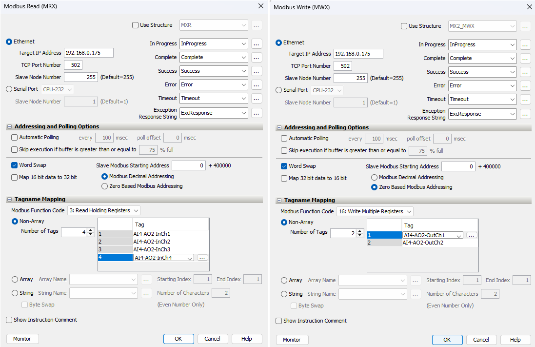 Productivity Suite Modbus Config