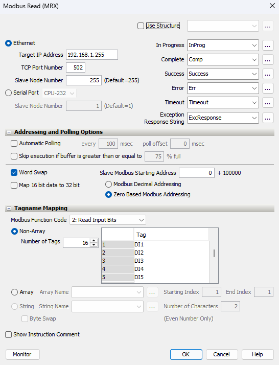 Productivity Suite Modbus Config