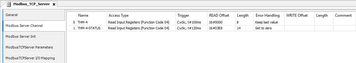 Codesys Modbus Server Channel