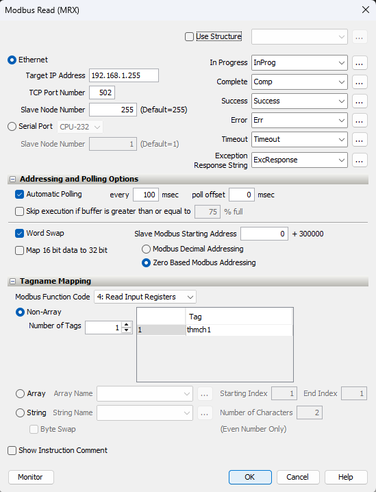 Productivity Suite Modbus Config