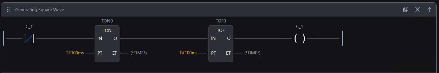 Ladder Code - Square Wave Generator